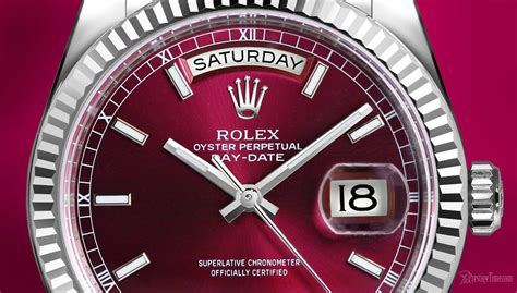 burgundy face rolex|rolex watch with red dial.